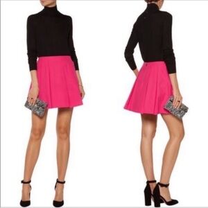 Alice+Olivia Parson Pleated Pink Mini Skirt Size 4 Barbiecore Preppy Academia